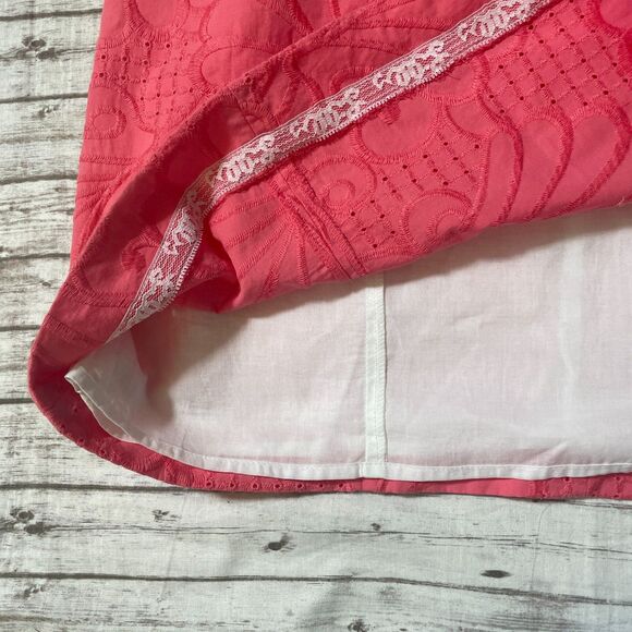 Lilly Pulitzer Size 10 Frankie Dress Pink Embroidered Strapless Above Knee Mini - Picture 3 of 8